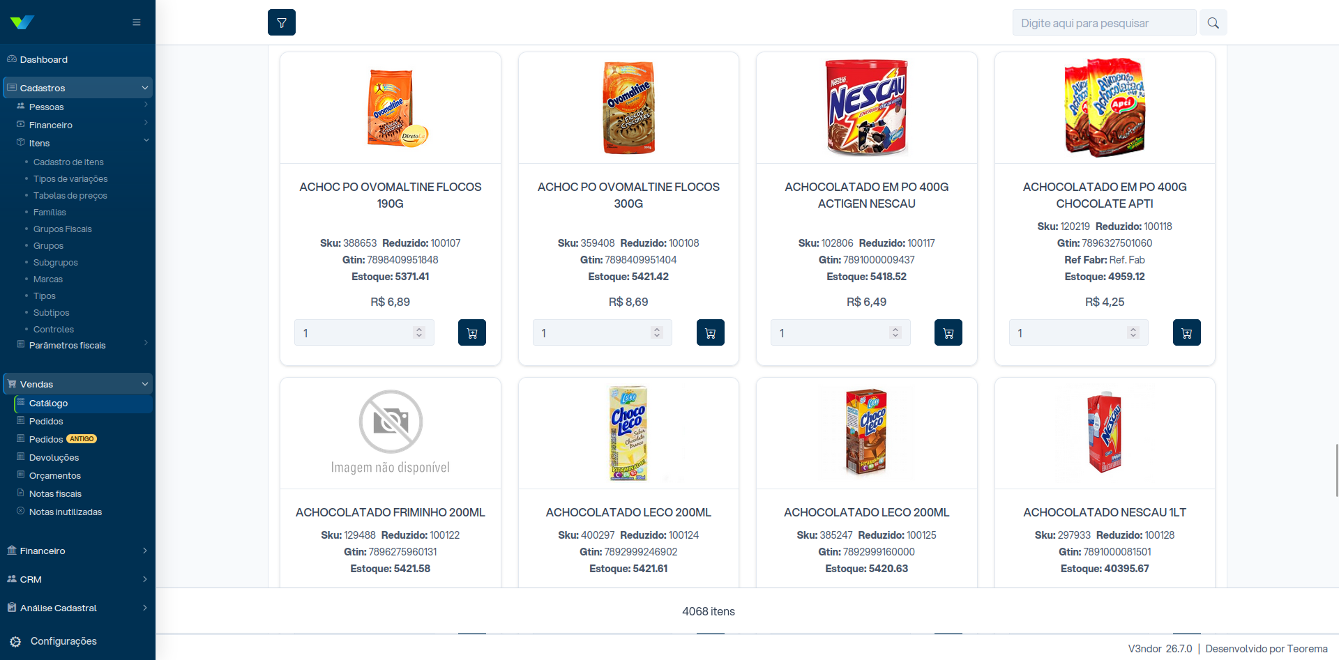 catalogo itens