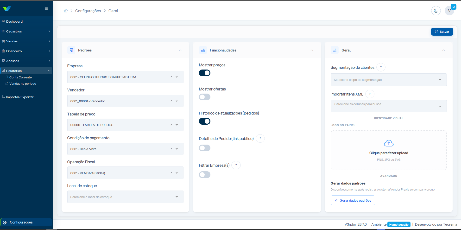 configuracoes geral